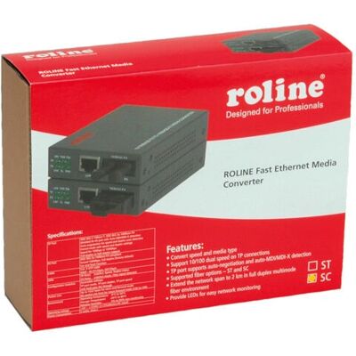 Convertidor Ethernet Roline RC-100FX/SC - RJ-45 a SC - Loop-back Convertidor Ethernet Roline RC-100FX/SC - RJ-45 a SC - Loop-back