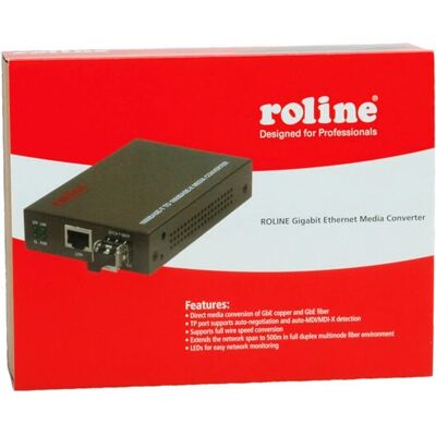 Convertidor Gigabit ROLINE - Fibra, RJ45 a LC, incluido mini-GBIC Convertidor Gigabit ROLINE - Fibra, RJ45 a LC, incluido mini-GBIC