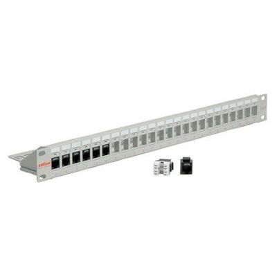 Roline Patch Panel Keystone 19'' - 24 Porte, Grigio chiaro Roline Patch Panel Keystone 19'' - 24 Porte, Grigio chiaro