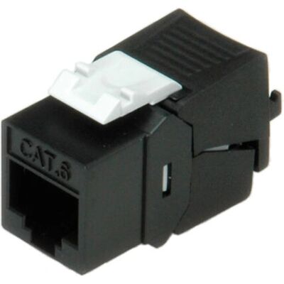 Roline Cat.6 Keystone Jack - Ongevoerd, Zwart - 26.11.0352-60 Roline Cat.6 Keystone Jack - Ongevoerd, Zwart - 26.11.0352-60