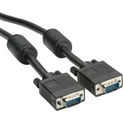 ROLINE VGA Kabel - 6m, Schwarz, Ferrit, DDC, Verriegelung ROLINE VGA Kabel - 6m, Schwarz, Ferrit, DDC, Verriegelung
