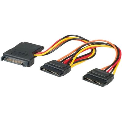 Roline Intern Y-Strömkabel - SATA till 3x, 0,3 m Roline Intern Y-Strömkabel - SATA till 3x, 0,3 m
