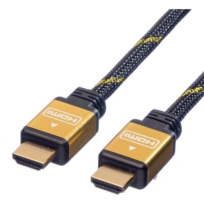 Roline HDMI Kabel 1,5m Gold-Schwarz 4K 3D ARC Roline HDMI Kabel 1,5m Gold-Schwarz 4K 3D ARC