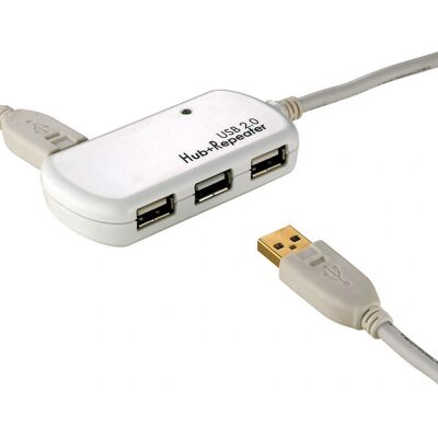 Roline USB 2.0 4-Port Hub mit Repeater - 12 m USB-Verlängerung Roline USB 2.0 4-Port Hub mit Repeater - 12 m USB-Verlängerung