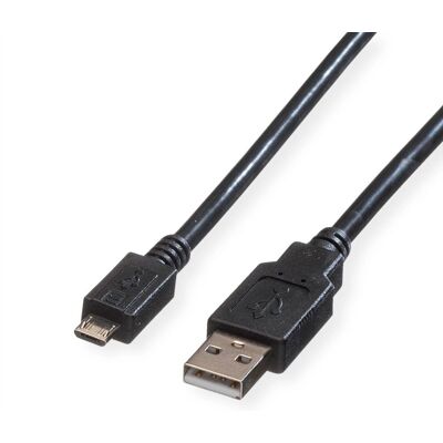 Câble USB Roline 1,8m USB 2.0 Micro-USB B Noir - Publicité Câble USB Roline 1,8m USB 2.0 Micro-USB B Noir - Publicité