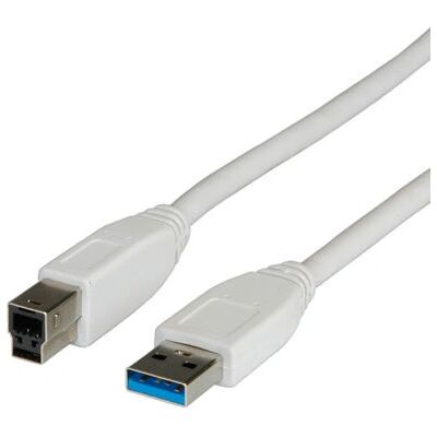 Câble USB 3.0 A-B ROLINE - 1,8M - Blanc - USB 3.2 Gen 1 - Publicité Câble USB 3.0 A-B ROLINE - 1,8M - Blanc - USB 3.2 Gen 1 - Publicité