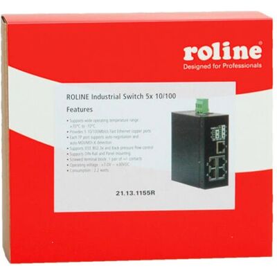 Roline Industrial Switch - 5 RJ-45 - Unmanaged - Network Switch Roline Industrial Switch - 5 RJ-45 - Unmanaged - Network Switch