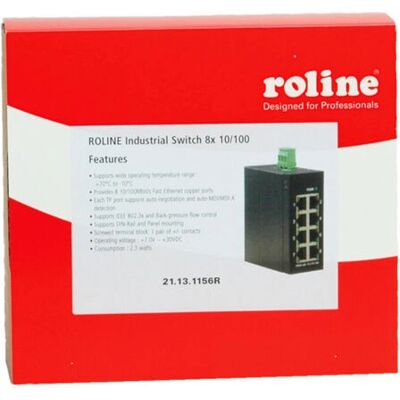 Roline Switch Industriel - 8x RJ-45 - Noir - Switch Industriel - Publicité Roline Switch Industriel - 8x RJ-45 - Noir - Switch Industriel - Publicité