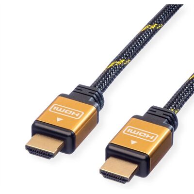 Roline 11.04.5562 HDMI Kabel - 2m - HDMI Typ A - Schwarz, Gold - High Speed Roline 11.04.5562 HDMI Kabel - 2m - HDMI Typ A - Schwarz, Gold - High Speed