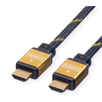 Roline HDMI Kabel 4K 1m Schwarz Gold - HDMI Typ A Roline HDMI Kabel 4K 1m Schwarz Gold - HDMI Typ A