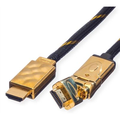 Cavo HDMI Ethernet Roline 2m Alta Velocità - HDMI 1.4, Oro & Nero Cavo HDMI Ethernet Roline 2m Alta Velocità - HDMI 1.4, Oro & Nero