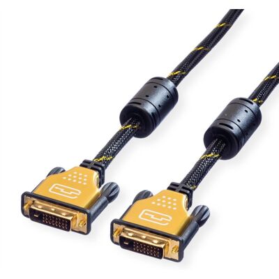 Roline 11.04.5512 DVI-Kabel Dual Link 2m - Schwarz, Gold Roline 11.04.5512 DVI-Kabel Dual Link 2m - Schwarz, Gold