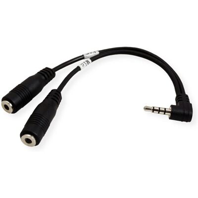 Câble audio Roline - 3,5 mm mâle stéréo à 2 femelles - Noir - Publicité Câble audio Roline - 3,5 mm mâle stéréo à 2 femelles - Noir - Publicité