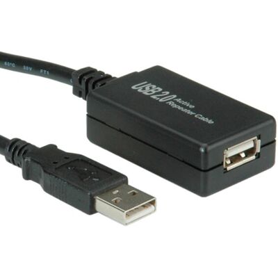 Cable de extensión USB 2.0 de Value - 12m, Negro Cable de extensión USB 2.0 de Value - 12m, Negro