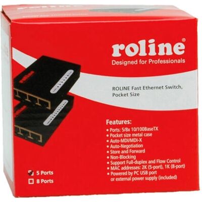 Roline Roline Pocket Ethernet Switch 5 Ports Roline Roline Pocket Ethernet Switch 5 Ports