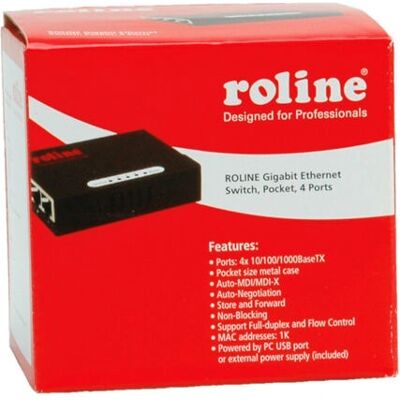 Switch Ethernet Gigabit Roline - 4 Ports, Noir - Publicité Switch Ethernet Gigabit Roline - 4 Ports, Noir - Publicité