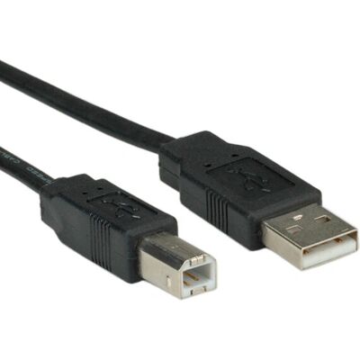 ROLINE USB Kabel - 0,8m - USB A auf B - Schwarz ROLINE USB Kabel - 0,8m - USB A auf B - Schwarz