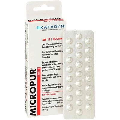 Pastiglie filtranti acqua Katadyn Micropur Mf1/100T - Pronte per il viaggio Pastiglie filtranti acqua Katadyn Micropur Mf1/100T - Pronte per il viaggio