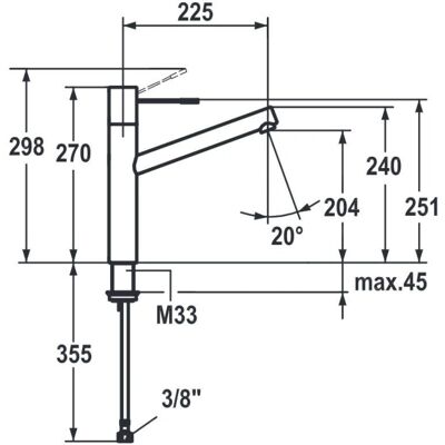 KWC Ono Einhand-Spültischbatterie - 270° Schwenkauslauf - Küchenarmatur KWC Ono Einhand-Spültischbatterie - 270° Schwenkauslauf - Küchenarmatur