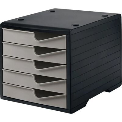 styro Boîte de rangement pour documents - Taupe - 5 tiroirs - Publicité styro Boîte de rangement pour documents - Taupe - 5 tiroirs - Publicité
