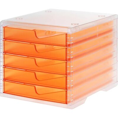 styro Dokumentenablage DIN C4 5-Schubladenbox Apricot styro Dokumentenablage DIN C4 5-Schubladenbox Apricot