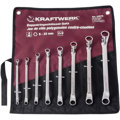 Kraftwerk Modell 3497R Doppelringschlüssel-Set - 8-teilig, 6-22 mm Kraftwerk Modell 3497R Doppelringschlüssel-Set - 8-teilig, 6-22 mm