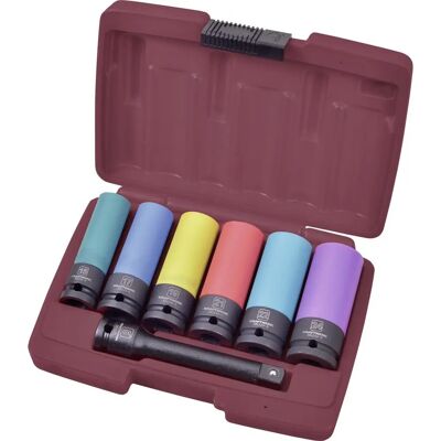 KRAFTWERK Impact Stecknuss-Set - 6 Größen, 125mm Verlängerung - Impact Stecknuss für Alufelgen KRAFTWERK Impact Stecknuss-Set - 6 Größen, 125mm Verlängerung - Impact Stecknuss für Alufelgen