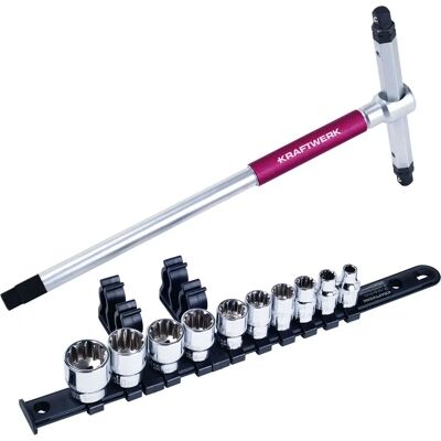 Kraftwerk 302.800.011 Steckschlüsselsatz - 11-tlg, 3/8 Zoll, T-Griff Kraftwerk 302.800.011 Steckschlüsselsatz - 11-tlg, 3/8 Zoll, T-Griff
