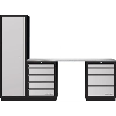 Kraftwerk - Mobilio 3er Kombi Hochschrank - 2000x458 mm - Edelstahl - Werkstattschrank Kraftwerk - Mobilio 3er Kombi Hochschrank - 2000x458 mm - Edelstahl - Werkstattschrank