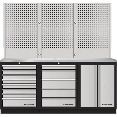 Kraftwerk 3964K-85S-WIX Garagentisch - Edelstahl, Mobil, 11 Fächer - Werkstatt Kraftwerk 3964K-85S-WIX Garagentisch - Edelstahl, Mobil, 11 Fächer - Werkstatt