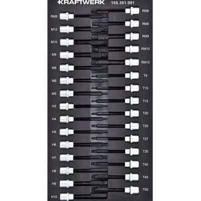 KRAFTWERK 105.301.001 Jeu de douilles - 30 pièces - Acier robuste - Publicité KRAFTWERK 105.301.001 Jeu de douilles - 30 pièces - Acier robuste - Publicité