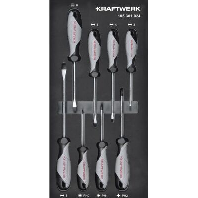 KRAFTWERK 105.301.024 Manuelles Schraubendreher-Set - 8-teilig, Ergonomische Griffe KRAFTWERK 105.301.024 Manuelles Schraubendreher-Set - 8-teilig, Ergonomische Griffe