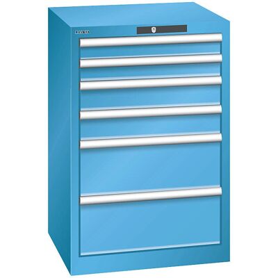 LISTA Schubladenschrank - 6 Schubladen, 564x572x850mm, Hellblau LISTA Schubladenschrank - 6 Schubladen, 564x572x850mm, Hellblau