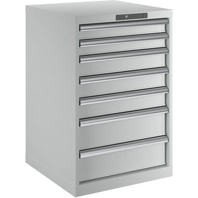 LISTA Gabinete de Acero Gris Claro - 7 Cajones de Almacenamiento LISTA Gabinete de Acero Gris Claro - 7 Cajones de Almacenamiento