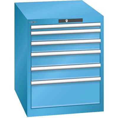 LISTA Stahl-Schrank mit 6 Schubladen - Blau RAL 5012 LISTA Stahl-Schrank mit 6 Schubladen - Blau RAL 5012