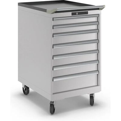 LISTA Stahl-Schubladenschrank - 7 Schubladen, Hellgrau RAL 7035 LISTA Stahl-Schubladenschrank - 7 Schubladen, Hellgrau RAL 7035