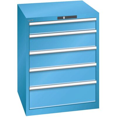 LISTA Stahl-Schrank - 5 Schubladen, Hellblau - Möbel Schrank LISTA Stahl-Schrank - 5 Schubladen, Hellblau - Möbel Schrank
