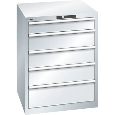 LISTA Hellgrau 5-Schubladen Metallschrank - Aktenschrank LISTA Hellgrau 5-Schubladen Metallschrank - Aktenschrank