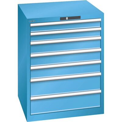 Lista Gabinete de Cajones de Acero - 7 Cajones, Azul Luminoso - Mueble de Almacenamiento Lista Gabinete de Cajones de Acero - 7 Cajones, Azul Luminoso - Mueble de Almacenamiento