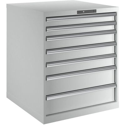 LISTA Gabinete de Cajones en Gris Claro - 7 Cajones, 717x725x850 mm - Armario de Almacenamiento LISTA Gabinete de Cajones en Gris Claro - 7 Cajones, 717x725x850 mm - Armario de Almacenamiento