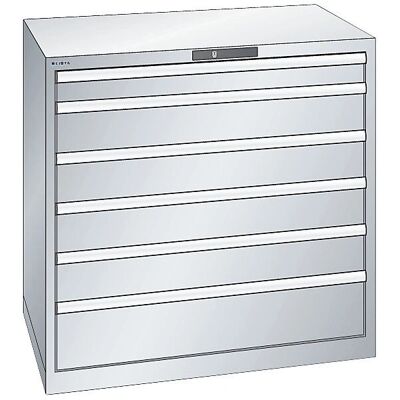 LISTA Stahlschrank mit 6 Schubladen - Stahl, Hellgrau - Schrank mit Schubladen LISTA Stahlschrank mit 6 Schubladen - Stahl, Hellgrau - Schrank mit Schubladen