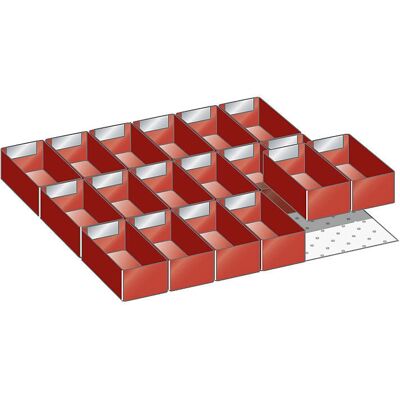 LISTA Schubladen-Organizer - 18 Boxen, 75mm Front, 46mm Höhe LISTA Schubladen-Organizer - 18 Boxen, 75mm Front, 46mm Höhe