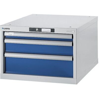 LISTA Sistema modular de trabajo - Azul genciana - 3 cajones - 75kg Capacidad LISTA Sistema modular de trabajo - Azul genciana - 3 cajones - 75kg Capacidad