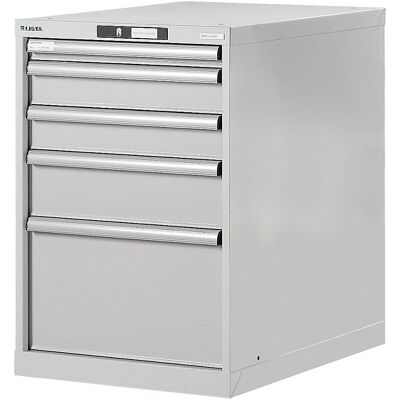 LISTA Banco de trabajo modular - 5 cajones, gris claro, 800mm LISTA Banco de trabajo modular - 5 cajones, gris claro, 800mm