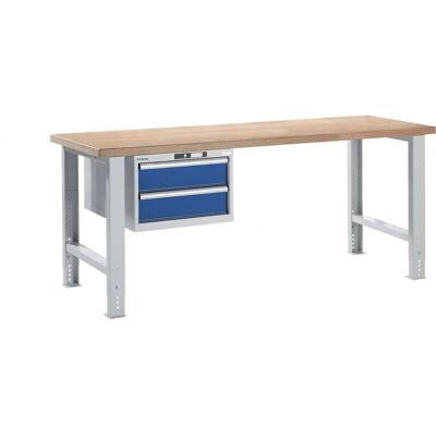 LISTA Werkbanksystem mit höhenverstellung, Blau, 2000mm - Werkbank LISTA Werkbanksystem mit höhenverstellung, Blau, 2000mm - Werkbank