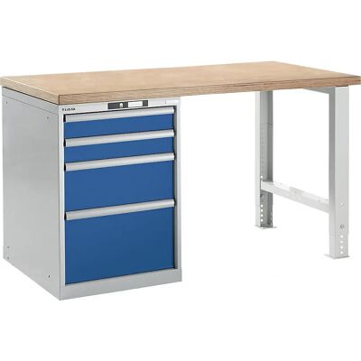 LISTA Modulares Werkbank-System - 840mm, 1500mm Top, 4 Schubladen LISTA Modulares Werkbank-System - 840mm, 1500mm Top, 4 Schubladen