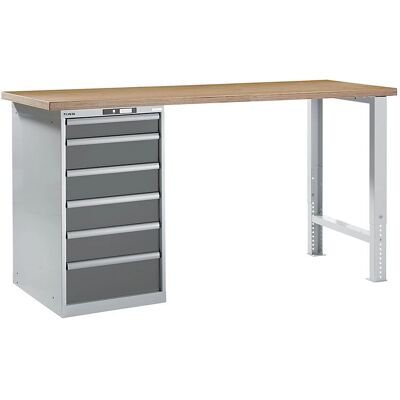 LISTA Banco de trabajo modular 1040mm, 2000mm, 6 cajones LISTA Banco de trabajo modular 1040mm, 2000mm, 6 cajones