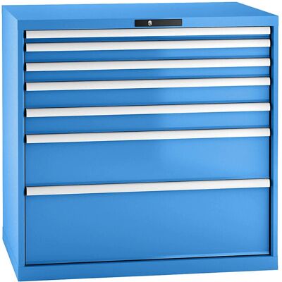 LISTA Stahl-Schubladenschrank - 7 Schubladen, Hellblau, 1000x1023mm LISTA Stahl-Schubladenschrank - 7 Schubladen, Hellblau, 1000x1023mm