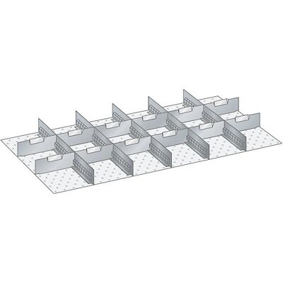 LISTA Schubladeneinteiler-Set - 5 Schlitzeckenwände, 12 Trennbleche, 17 Stück - Für 100/125mm LISTA Schubladeneinteiler-Set - 5 Schlitzeckenwände, 12 Trennbleche, 17 Stück - Für 100/125mm