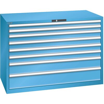 LISTA Hellblauer Stahl-Schubladenschrank - 8 Schubladen - 1431x725x1000mm LISTA Hellblauer Stahl-Schubladenschrank - 8 Schubladen - 1431x725x1000mm